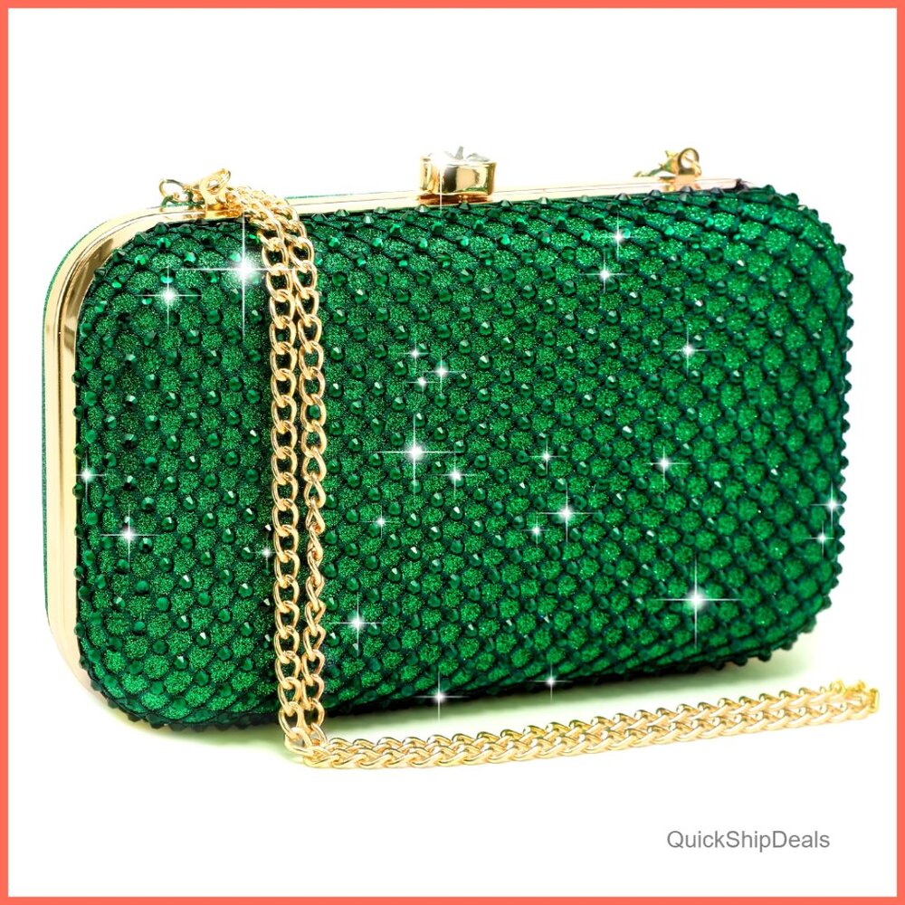 Rhinestone Evening Bag with Crystal Clasp for Formal Prom Party Wedding